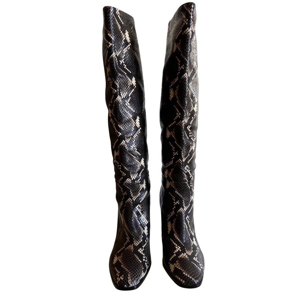 Sigerson Morrison Python Embossed Knee-High Leath… - image 2
